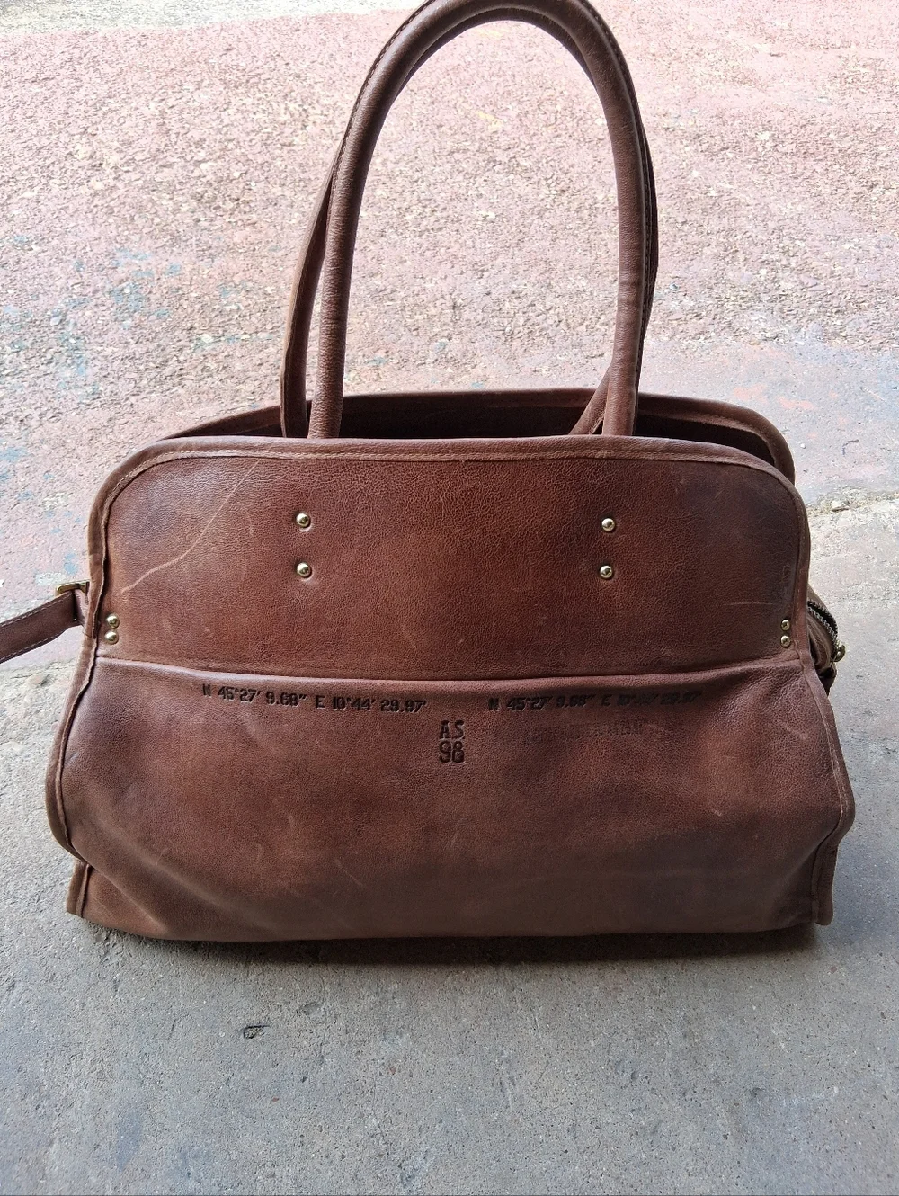 Brown Leather A.S.98 Tote Bag, Unisex